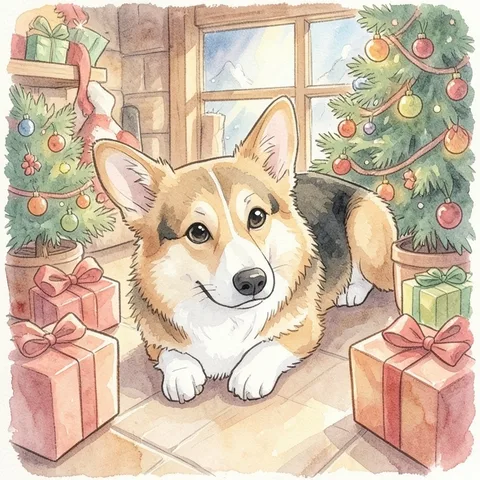 Pet portrait gift example: Storybook Cartoon